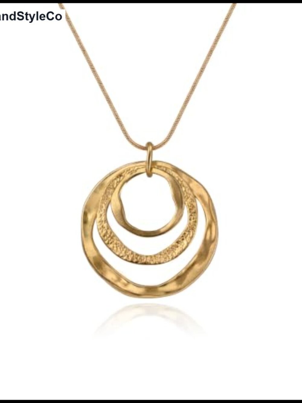 14k Gold Plated Brass Circle Pendant Necklace Boho Geometric Women's Jewelry